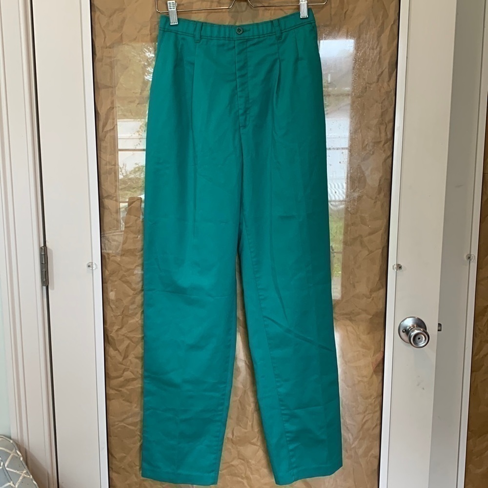 Levi’s Sportswear Vintage Green Button Zipper Pleated Mom Pocket Khaki Pants 13”